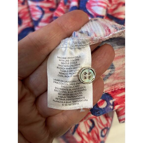 Caribbean Joe Women's 1X Multicolor Anchor Print Sleeveless Tank Top - Picture 5 of 6